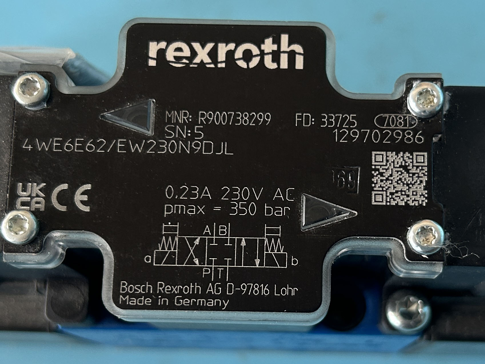 R900738299 4WE6E/62EW230N9DJL   Rexroth力士乐电磁阀